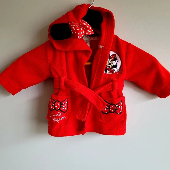 SOLD Sz 3-6m: Mini Mouse Baby Robe - Picture 1 of 1